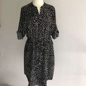 Elastic-Waist Shirt Dress